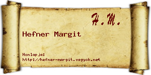 Hefner Margit névjegykártya